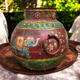 kh27 205 indian furniture hand painted old water pot handle