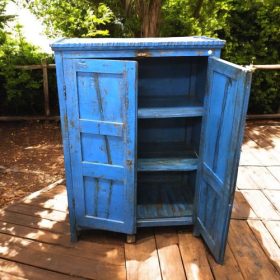 kh27 6 indian furniture big blue cabinet inside